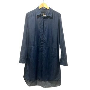 Long-sleeve Denim Dress, w/ Pockets